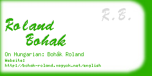 roland bohak business card